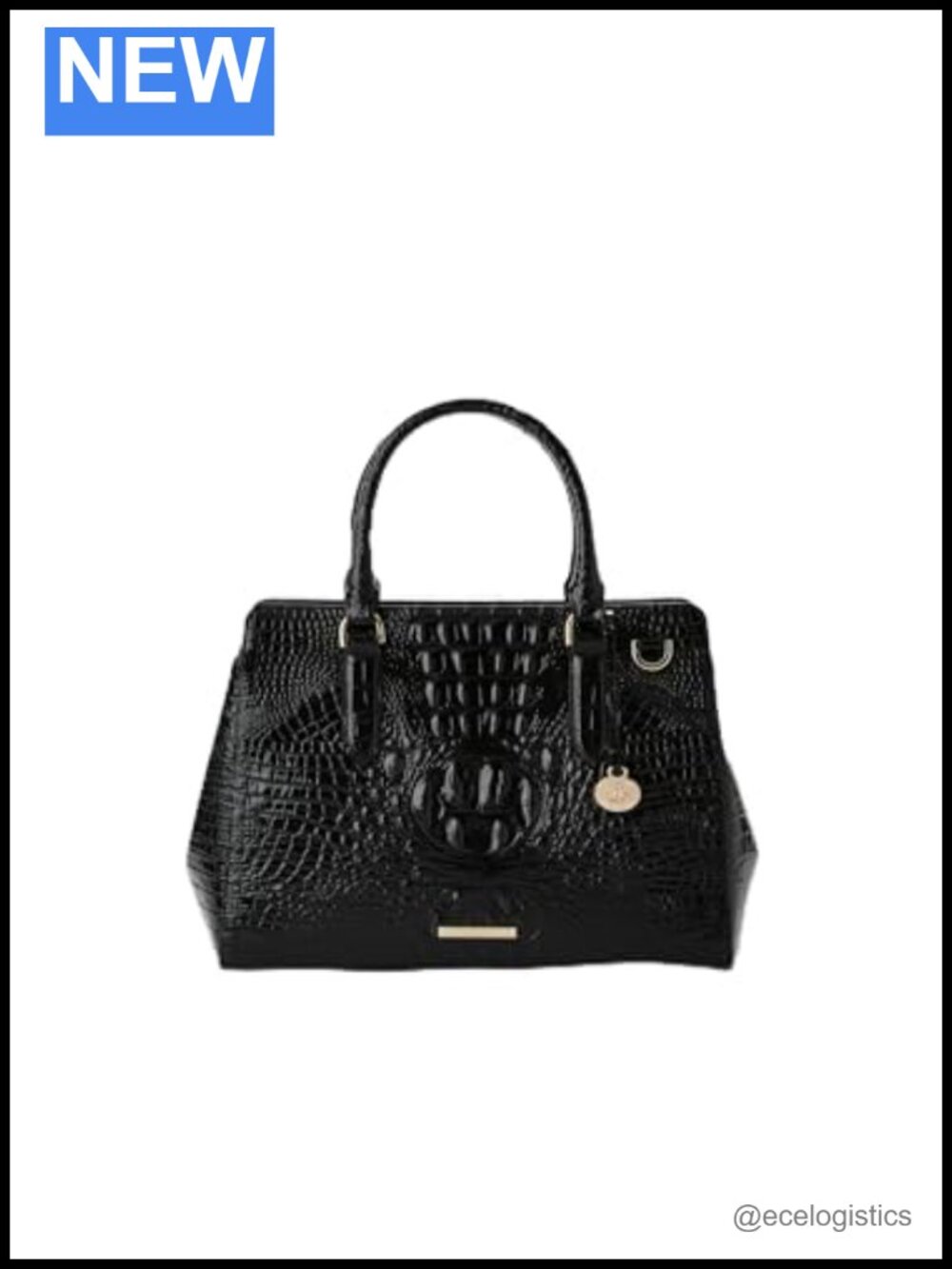 Small Leather Satchel with Zip Top and Adjustable Strap